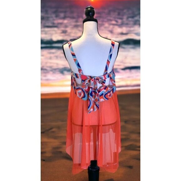 Womens Tankani Swimwear One Piece Size 18 Built In Underwire Bra Multicolor - Picture 3 of 15